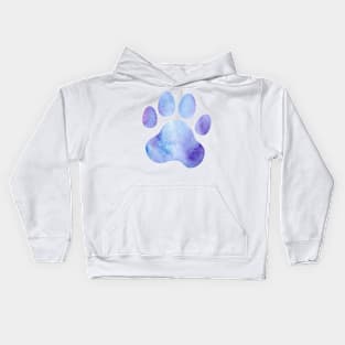 Blue and Purple Paw Print Kids Hoodie